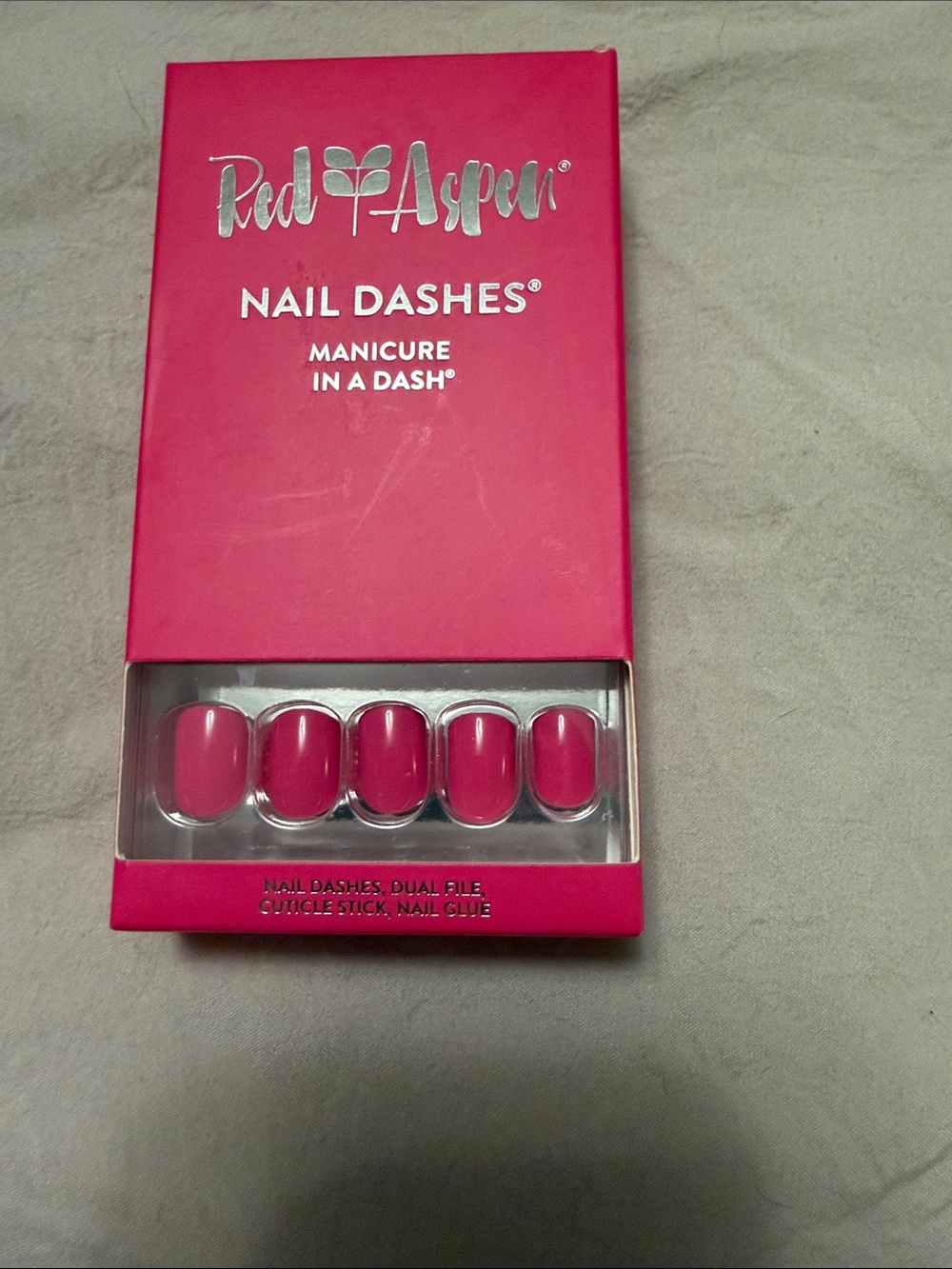 Red Aspen Nail Dashes Press-On Nails - Pink Set